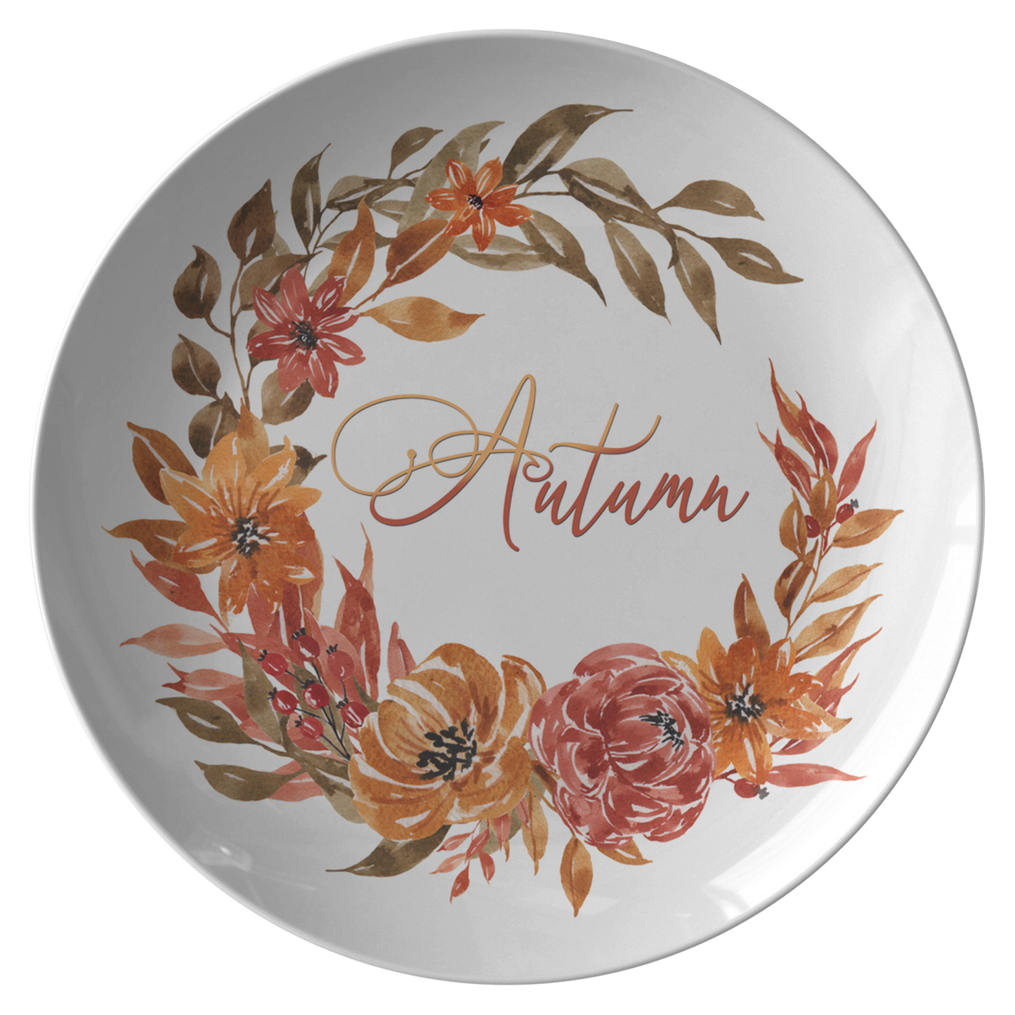 Autumn Wreath Fall Colors Decorative Plate