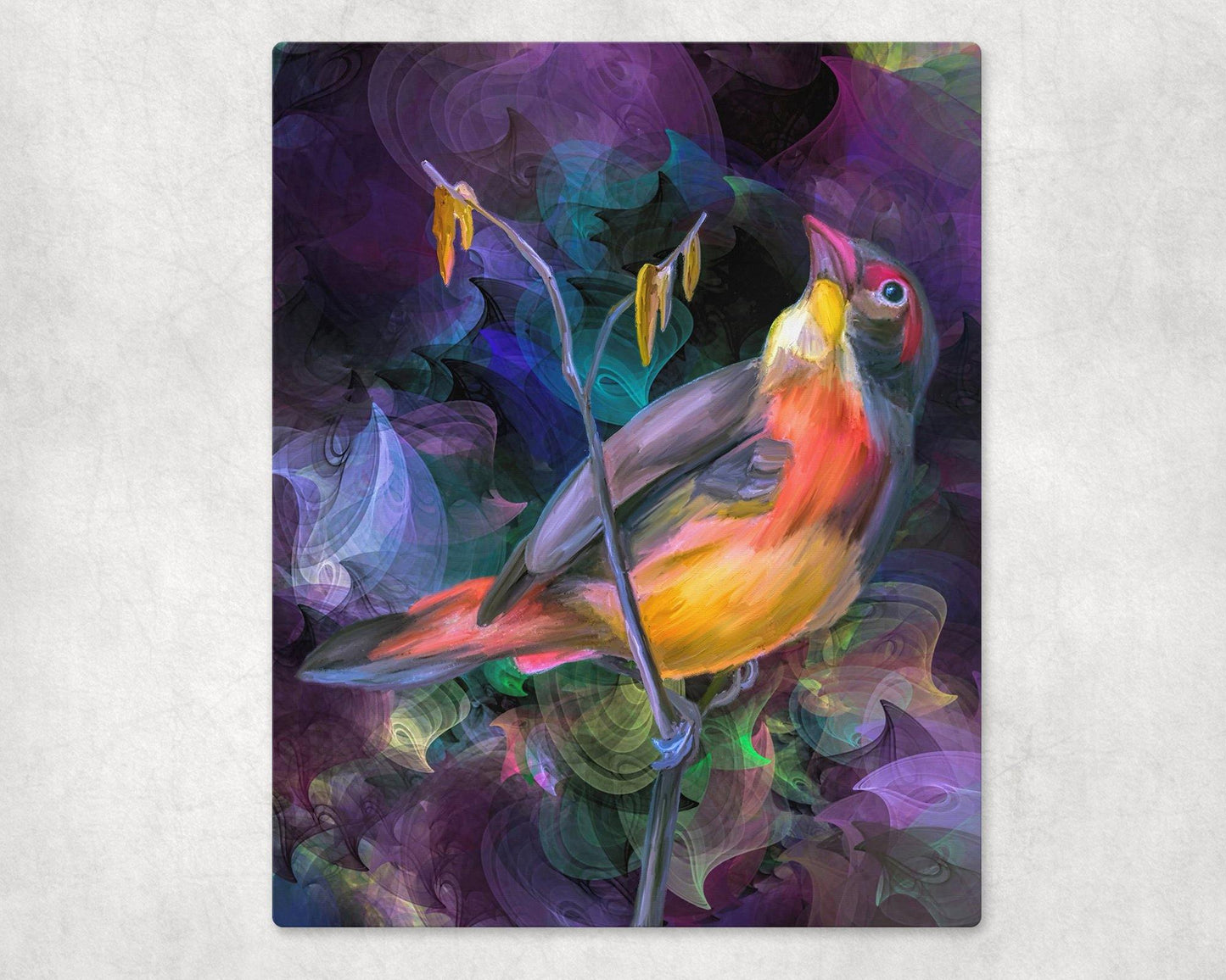 Colorful Bird Painting Metal Photo Panel - 8x10 - Schoppix Gifts