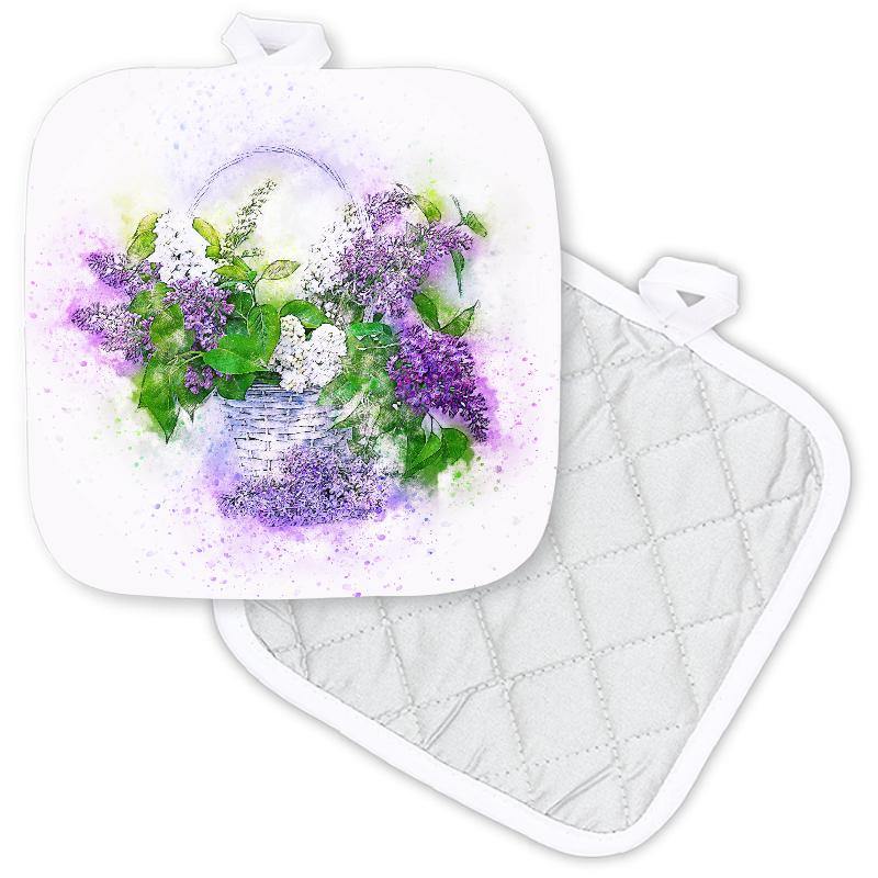 Watercolor Style Lilac Basket Potholder - Schoppix Gifts