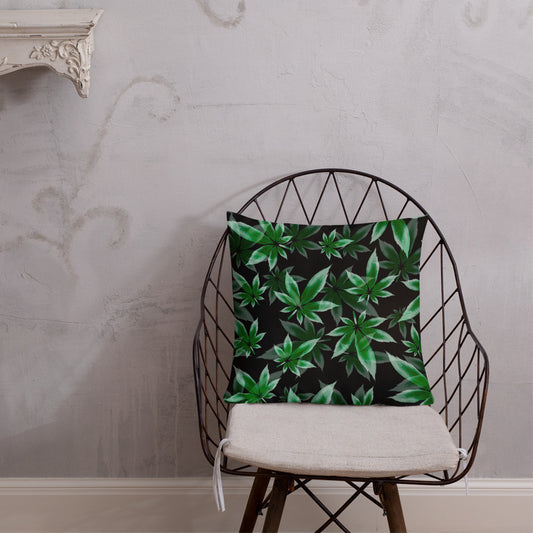 2 Sided Marijuana Leaf Decorative Throw Pillow