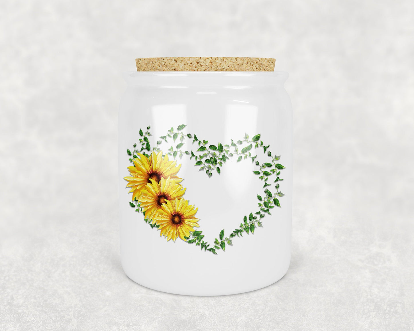 Sunflowers Heart Wreath Treat Jar - Schoppix Gifts
