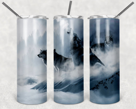 Wolf Art 20oz Skinny Tumbler - Stainless Steel