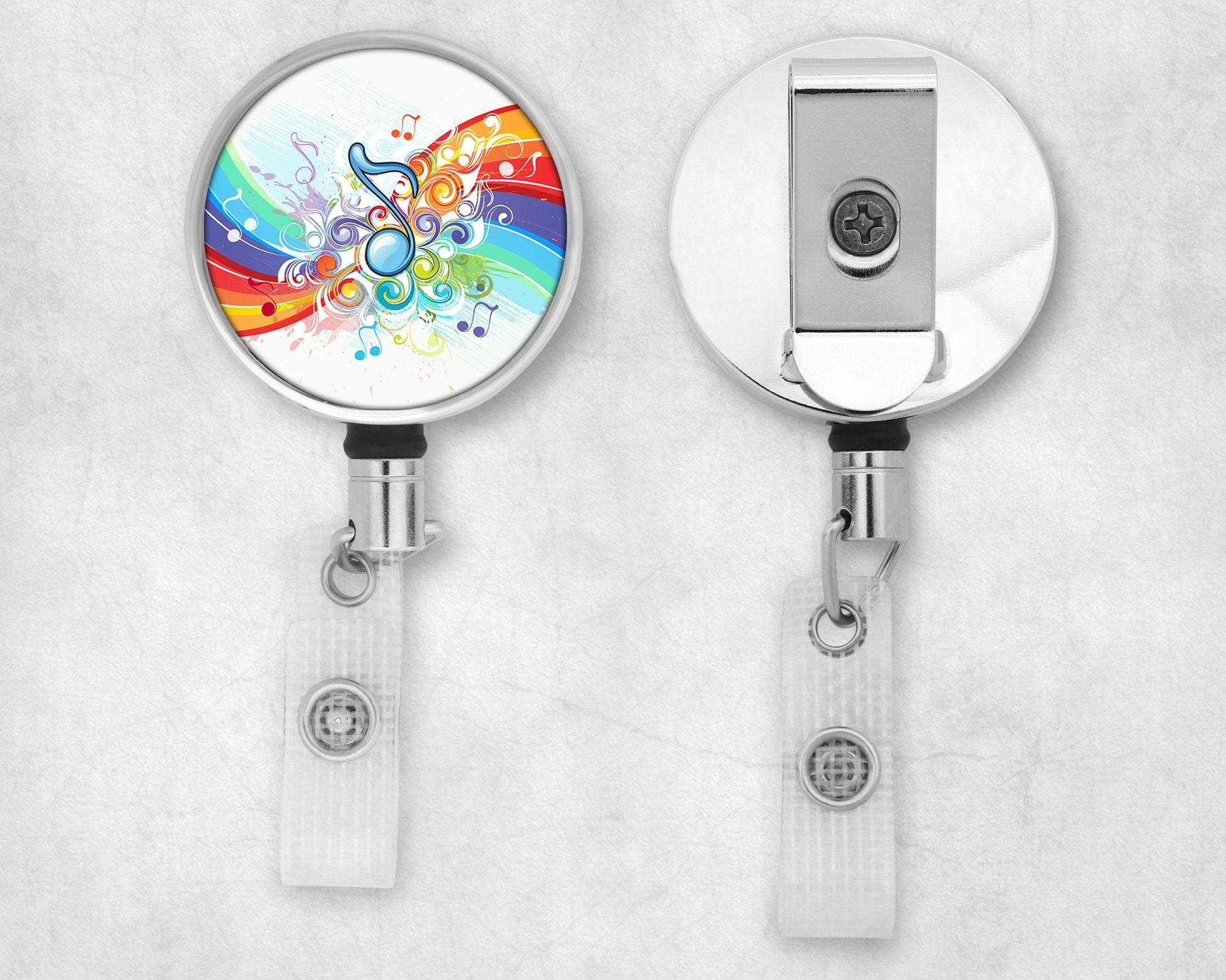 Rainbow Music Notes Art Badge Reel – Schoppix Gifts