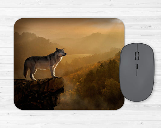 Wolf Overlook Art Rubber Mousepad