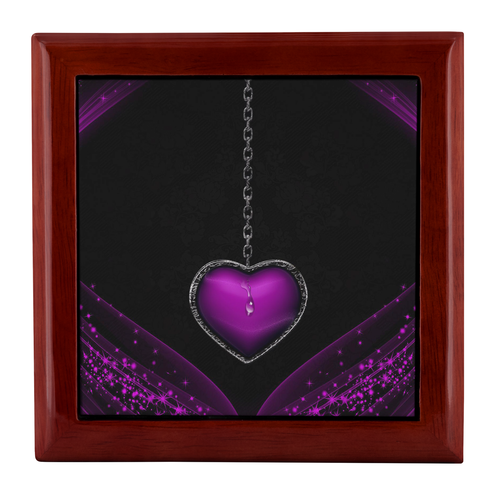 Purple Heart Locket Jewelry Box - Schoppix Gifts